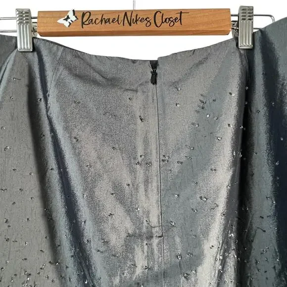 Gap Silver Beaded Fairycore Party Skirt Size 12 Large A-Line - Picture 4 of 5
